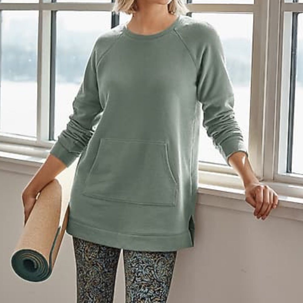 J. Jill Fit Textured Fleece Tunic Blue Size Large Tall NWT